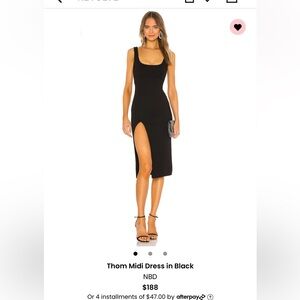 NBD Thom Midi Dress in Black Size Small